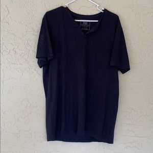 EUC F&F Black Henley Size L